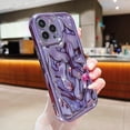 thumbnail image 3 of iPhone 13 Pro Max Holographic Case, Cute Laser 3D Water Ripple Bling Glitter Luxury Plating Wave Shape Phone case for Women Girls Silicone Protection Cover (Light Purple), 3 of 18