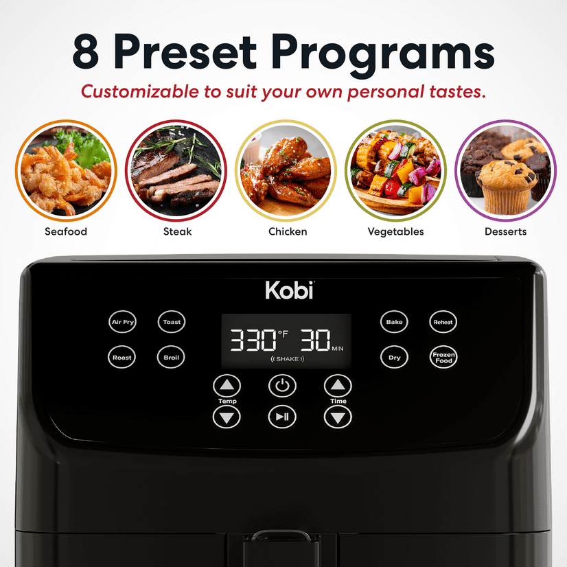 KOBI 5.8 Quart 1700Watt Capacity 90400 Degree Digital Air Fryer