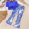 thumbnail image 2 of XZNPDUCQ Summer Outfits Set for Toddler Girls, Cute Flower Short Sleeve T-Shirt + Pants – Gift Set Summer 2Pcs Gift Outfits Set Summer Short Set Outfit 7-8 Years,Blue, 2 of 3