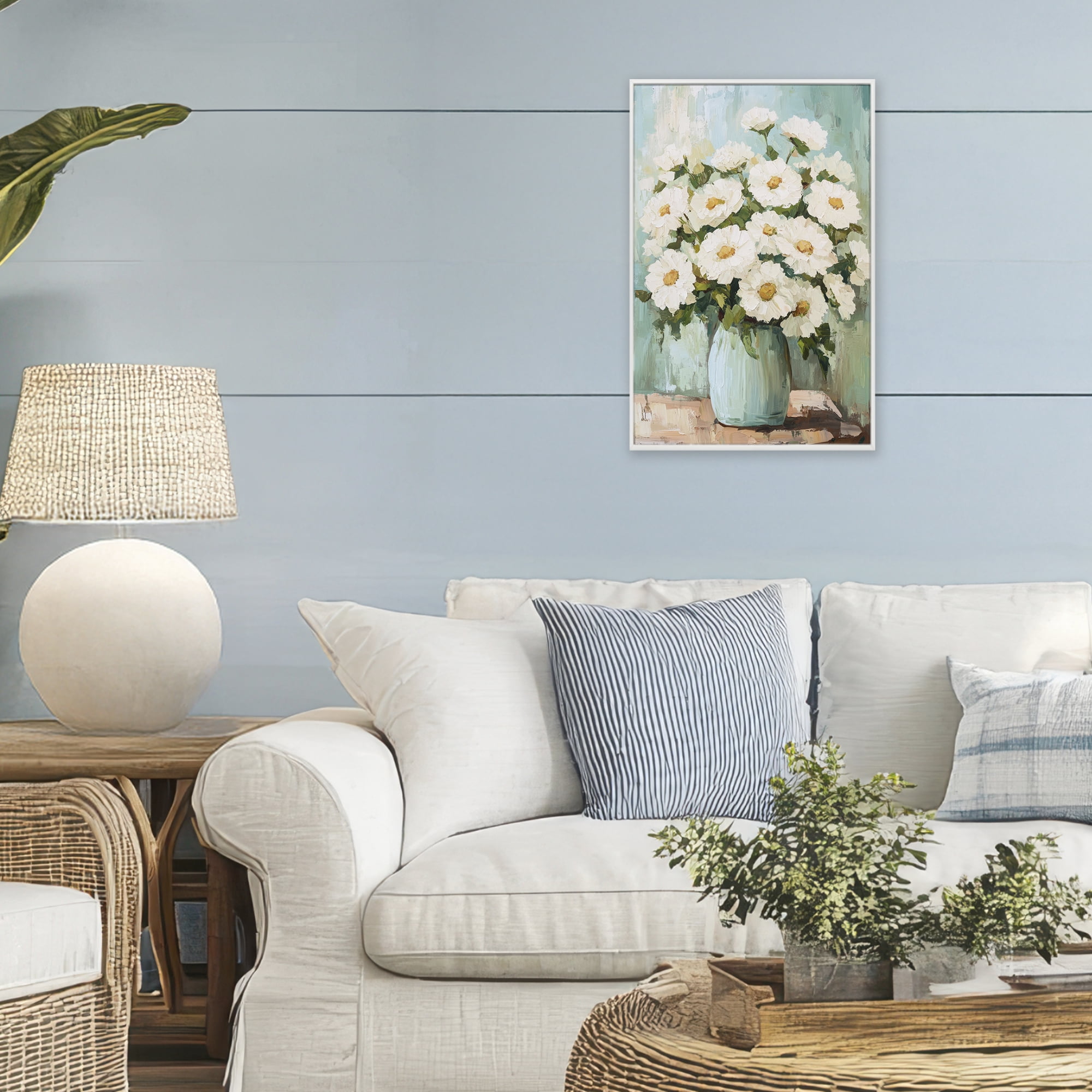 Stupell Industries Cozy Arrangement of White Blooms White Framed Giclee Art, design by Petal Prints Design