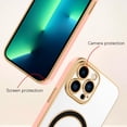 thumbnail image 2 of for iPhone 13 Pro Max Case Plating Magnetic Crystal [ Support for Magsafe ] Luxury Case Camera Protector Shockproof Protective Anti-Skid Edge Cover Screen Protector Cover Phone Case -Pink, 2 of 10