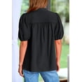 thumbnail image 2 of Remera PRETTYGARDEN Cuello en V Manga Abullonada Algodón Negra XL, 2 of 8