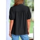 thumbnail image 2 of Remera PRETTYGARDEN Cuello en V Manga Abullonada Algodón Negra XL, 2 of 8