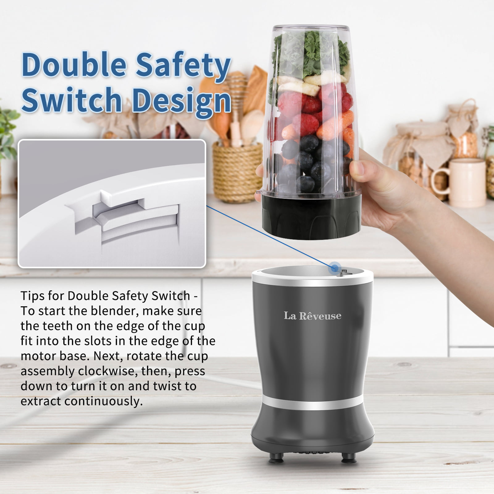 La Reveuse Personal Size Blender 250 Watts Power for Shakes Smoothies – La  Reveuse Home Appliances