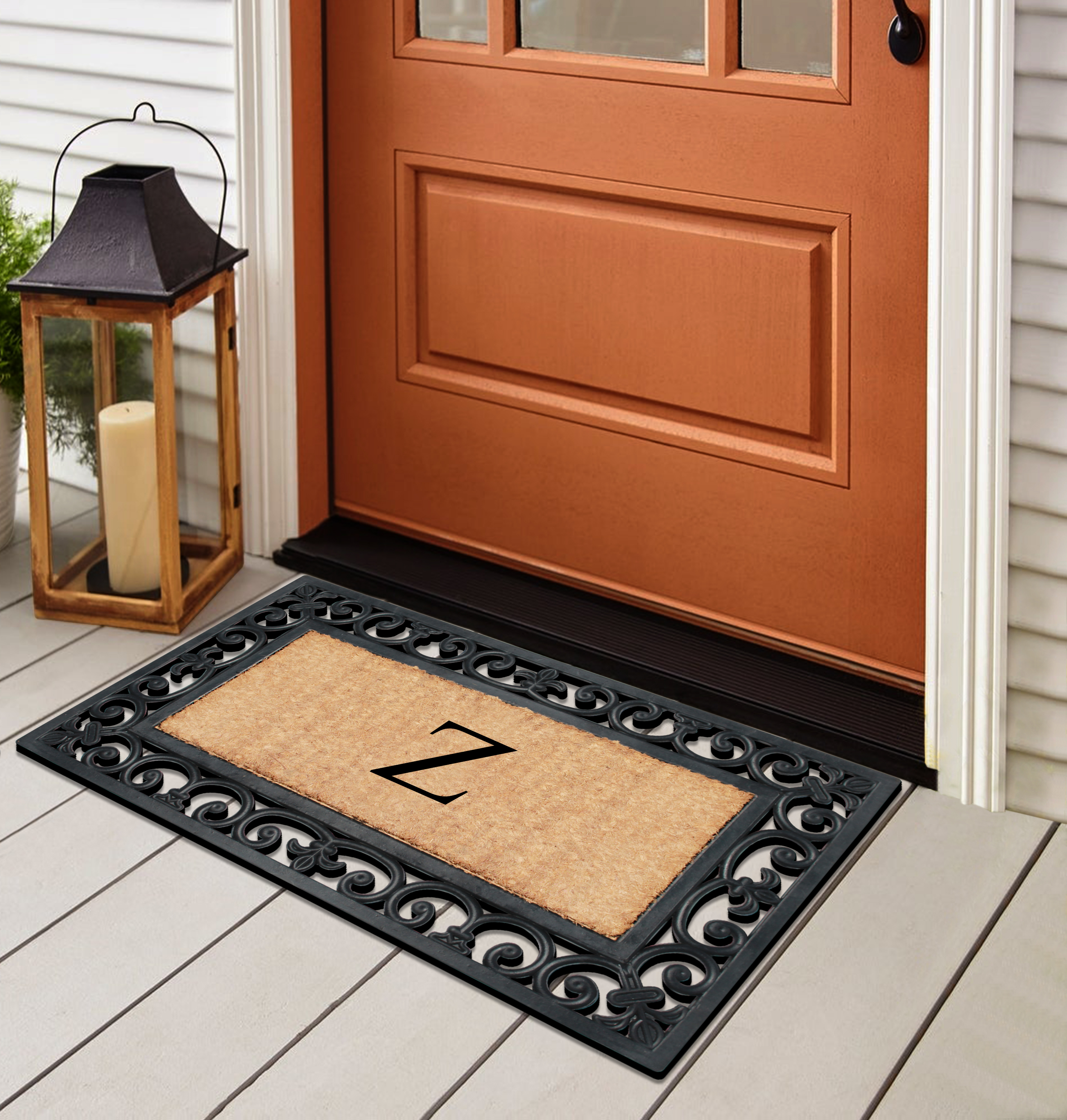 A1 Home Collections Outdoor Paisley Front Entrance Doormat, Black/Brown, 30 in x 18 in