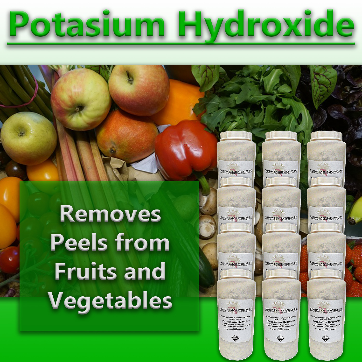 Potassium Hydroxide (KOH),90% pure, Caustic Potash, Organic Soap making 24 Lbs (Pounds)