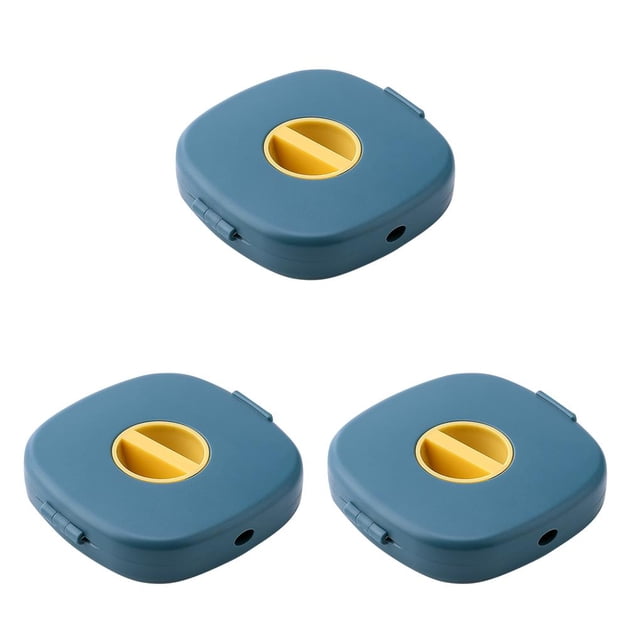 paramount Rotatable Cable Winder Plastic Round Charging Cord Wire Storage Case Stand Pocket Home Organizing Accessories Gift Yellow Blue 3Set