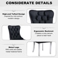 thumbnail image 4 of 47 Inch Glass Dining Table Set for 4, Modern Rectangular Glass Kitchen Table with 4 Upholstered Velvet Chairs, Space-Saving Dining Room Set for Living Room, Kitchen, Apartment - Black Silver, 4 of 9