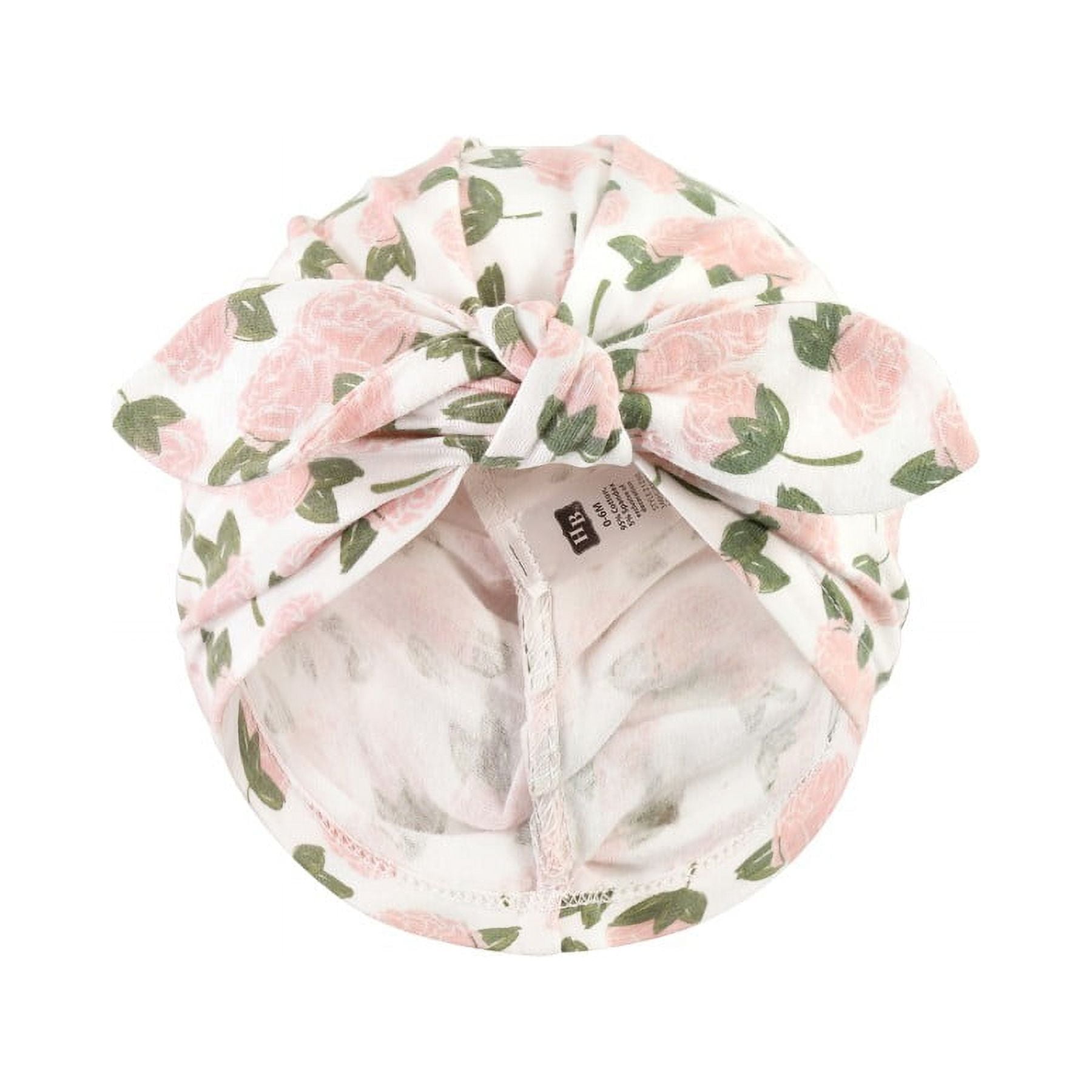 Hudson Baby Baby Girl Turban Cotton Headwraps, Pink Feather
