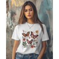 thumbnail image 3 of Boho Flowers Butterfly Womens T Shirts Short Sleeve Cotton Crewneck T-Shirt Graphic Tees, Casual Tops Tshirt for Women Teen Girls, 3 of 7