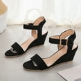 thumbnail image 5 of Mostsola Heels for Women Wedge Sandals Open Toe Adjustable Ankle Strap Pumps Shoes Heels, 5 of 8