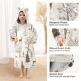 thumbnail image 3 of FORMRS Wearable Blanket Hoodie with Sleeves for Kids Cozy Flannel Sweatshirt, Beige Christmas Forest, 3 of 7
