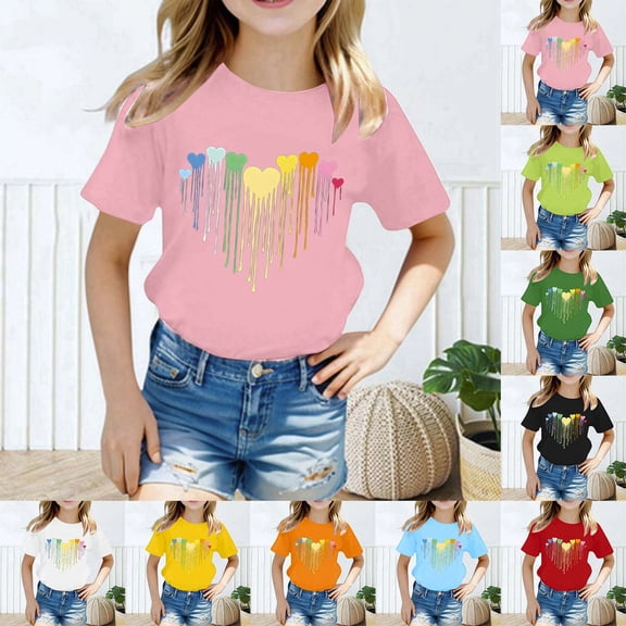 MUXiin Easter Shirts for Girls Size 6 Cute Graphic Short Sleeve T Shirts Happy Easter Easter Day Pullover Tops Tee for Toddler & Kids (Yellow,10-12 Years)