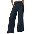 thumbnail image 2 of BILIKEYU Womens Cotton Linen Pants Casual Button Up High Waisted Wide Leg Trousers, Womens Linen Pants, Cotton Linen Pants Women, Linen Slacks for Women, 2 of 7