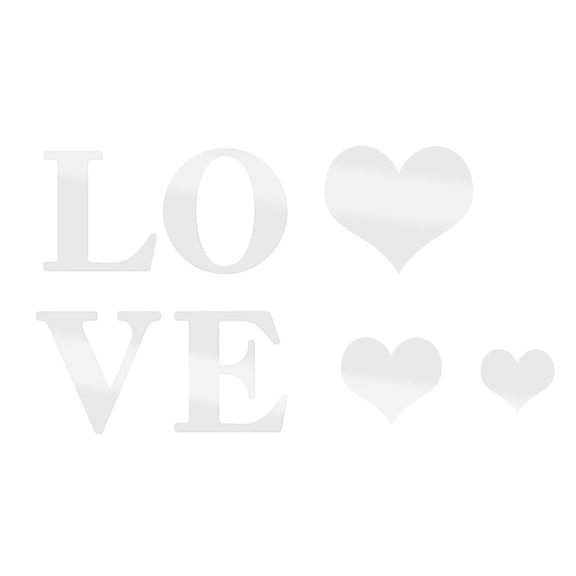 Sakupycq Acrylic Love Mirror Sticker Bedroom Living Room Removable Wall Sticker “Silver” (Clearance)