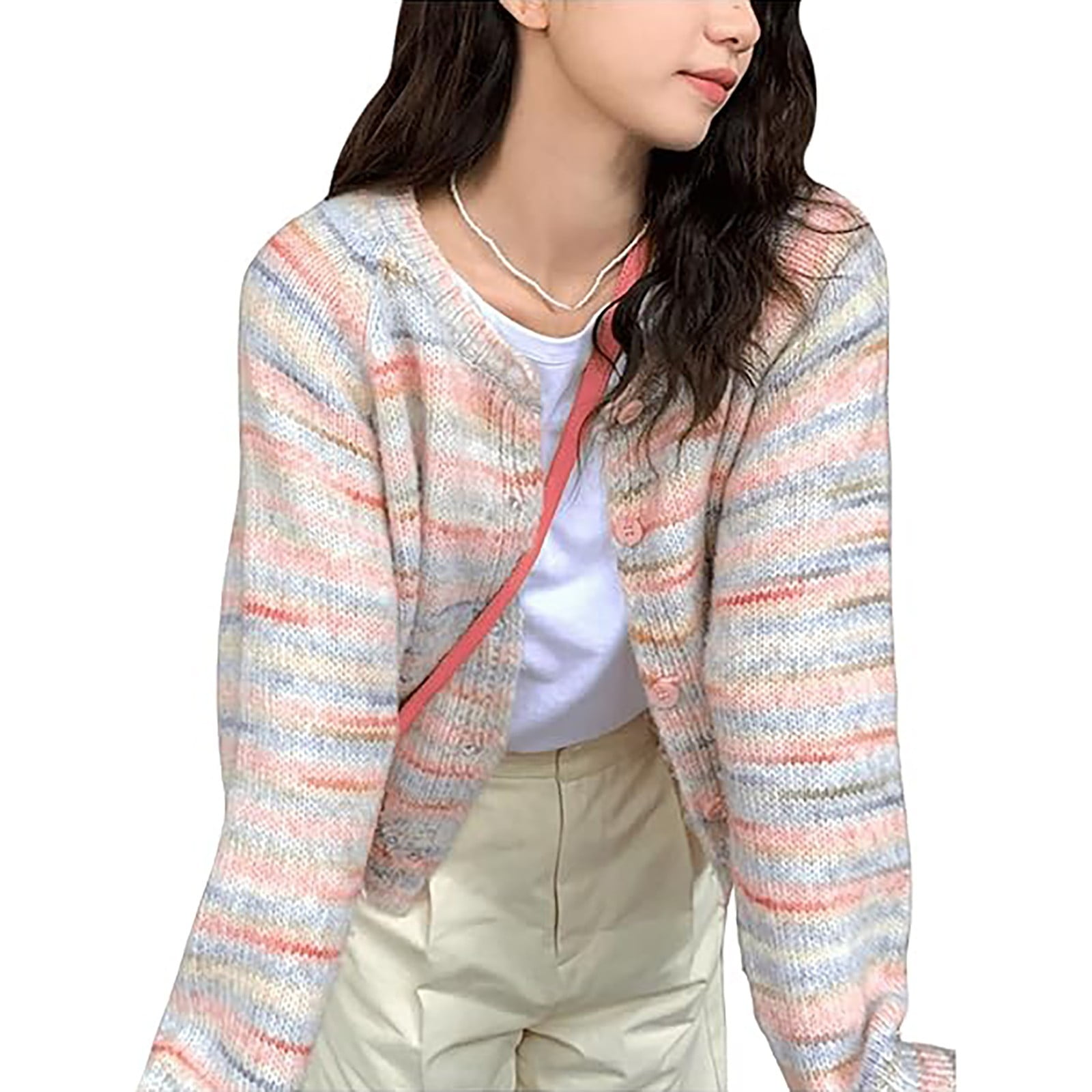 Printemps automne Cardigan pull manteau femmes col roulé à manches
