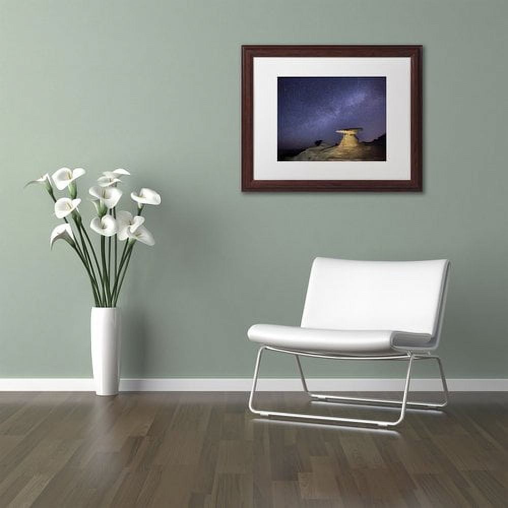 Trademark Fine Art "Starry Night in Arizona III" Canvas Art by Moises Levy White Matte, Wood Frame