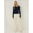 thumbnail image 2 of Off Shoulder Button Detail Sweater, 2 of 5