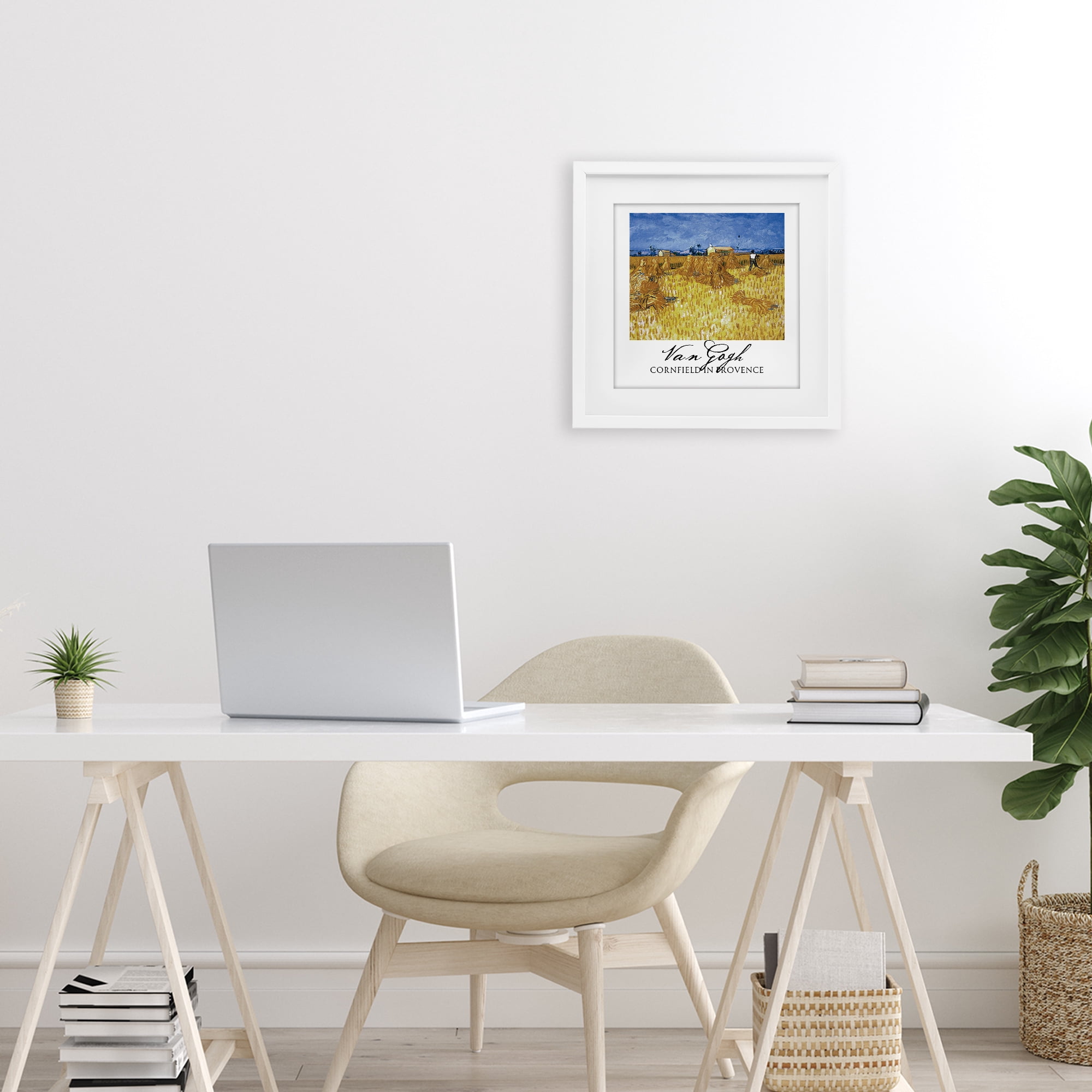 Stupell Industries Van Gogh Cornfield Provence White Framed Print Under Glass, design by Vintage Hustle
