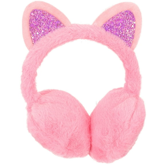 GOOHOCHY Cover Cat Ear Plush Earmuffs Outdoor Earmuff Toddler Child 23x17CM Rosy