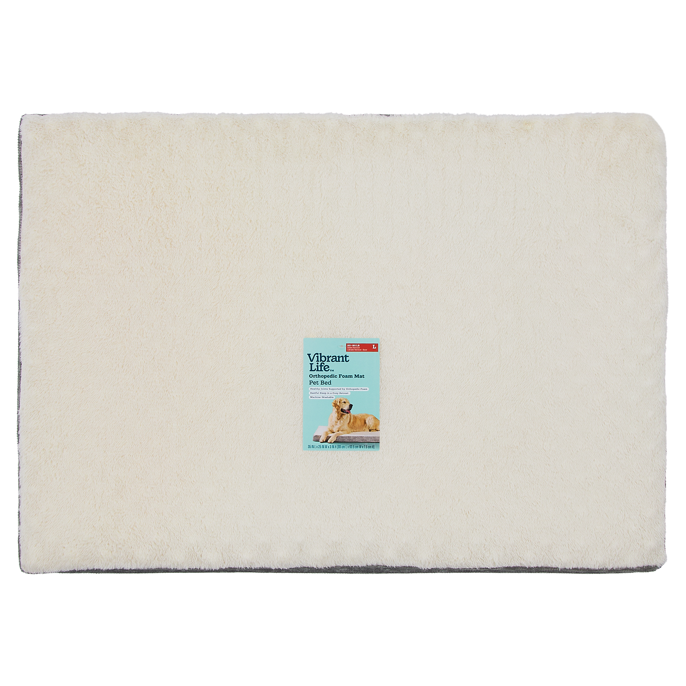 Vibrant Life Large Orthopedic Foam Pet Bed, Gray, 35x25" photo 3