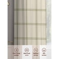 thumbnail image 6 of Yellow Buffalo Plaid Sheer Curtains 2 Panels Set Farmhouse Vintage Linen Black Stripes Sheer Window Curtains Light Filtering Rod Pocket Voile Drapes for Bedroom Living Room 52"X96", 6 of 8