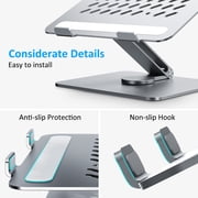Laptop Stand for Desk Adjustable Portable Stable Laptop Holde Notebook Compatible with MacBook Air/Pro,for Dell, for HP, for ASUS Vertical Stand, Laptops from 10-17in,Silver
