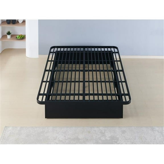 Modern Style Heavy Duty Queen Size Bed base Frame made with Metal in Black