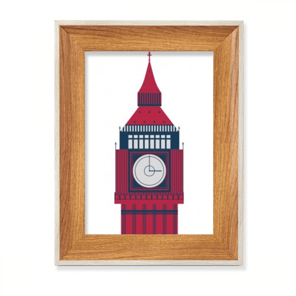 Tower Big Ben UK Landmark Flag Desktop Wooden Photo Frame Display Picture Art Painting Multiple Sets