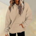 thumbnail image 2 of Gkeoshab Christmas Sweatshirt Women's Crystal Embellished Hooded Sweatshirt, Sparkle Detail Fall Winter Pullover with Soft Inner Brushing for Glamorous Outdoor Events and Party Ready Comfort Khaki L, 2 of 9