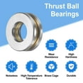 thumbnail image 4 of 4 Pack F10-20M Thrust Ball Bearings, 10mm x 20mm x 7mm Miniature Thrust Bearing with Washers Chrome Steel Single Direction, 4 of 6