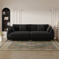 thumbnail image 2 of Aukfa 87" Modern Comfy Sofa, Upholstered 3 Seater Couch for Living Room, 4 Pillows, Teddy Fleece Black, 2 of 7