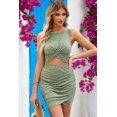 thumbnail image 3 of Women's Cutout Round Neck Sleeveless Mini Dress with Ninety Five Percent Polyester and Five Percent Elastane Chic, 3 of 12