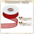 thumbnail image 2 of Uxcell Burlap Wired Ribbon 1" x 10 Yard Wired Edge Ribbon Woven Strap, Red, 2 of 7