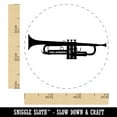 thumbnail image 2 of Trumpet Music Instrument Silhouette Self-Inking Rubber Stamp Ink Stamper - Yellow Ink - Small 3/4 Inch, 2 of 7