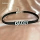 thumbnail image 2 of Collar de papá con letras de diamantes de imitación, gargantilla de cuero suave negro, joyería Sexy para el cuello de fiesta, Collar con nombre personalizado, regalo DIY, 2 of 4