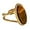 Brown, variant on Geometric Oval Statement Ring for Women Gold-Toned Titanium Steel Retro Stone Adjustable Open Band Wrap Finger Rings Comfirm Fit Boho Vintage Wedding Engagement Jewelry