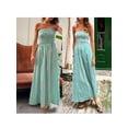 thumbnail image 4 of Michellecmm Women Strapless A-Line Dress Summer Solid Color/Stripe Print Backless Party Dress, 4 of 6