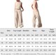 thumbnail image 2 of Completo Pantalone Lungo Conjunto de pantalones de 2 piezas para mujer, informal, de cintura alta, cuello redondo, cremallera, atuendo diario de alta costura Cgtredaw Caqui M para Mujer, 2 of 5
