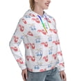 thumbnail image 6 of Fotbe Red Squirrel And Blue Rabbit Pattern Womens Long Sleeve Hoodie, Pullover Hooded Sweatshirt, Kangaroo Pocket Hoodie with Eye-catching Drawstrings-Small, 6 of 7