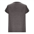 thumbnail image 4 of QLEICOM Women 2023 Summer Tops T-shirt Colored Cotton Solid V-Neck Short Sleeve T-shirt Top Gray 3XL, US Size 14, 4 of 6