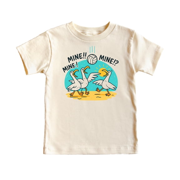 Mine Mine Mine Funny Volleyball Unisex Shirt Seagull Beach Volleyball T-Shirt for Adults & Kids Natural Shirt Youth Medium