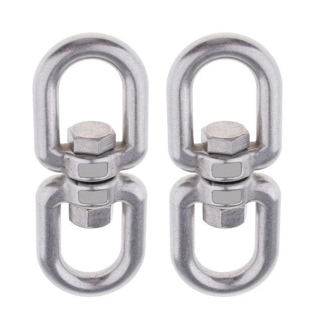 Gancho de ojo giratorio de doble extremo 2x Gancho Adaptador de Giratorio de material acero Inoxidable Duradero Resistente para Columpios - M10