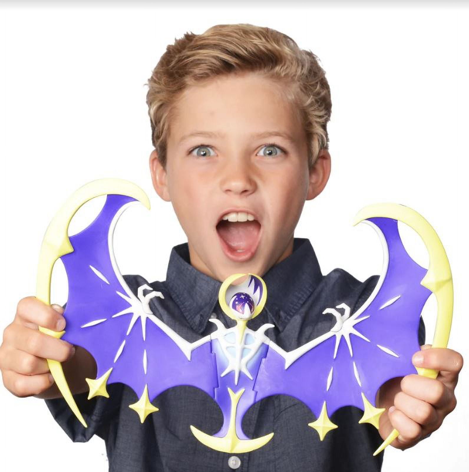 Lunala, a spooky bat-like Psychic/Ghost-type, is exclusive to