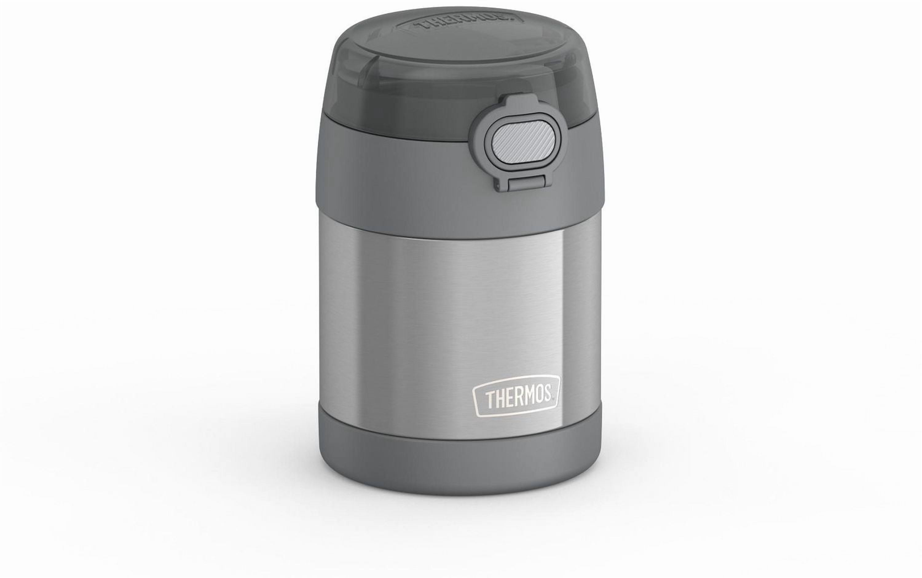 Thermos Stainless Steel Vacuum Insulated FUNtainer Food Jar with Snack Top, 295ml, Gray