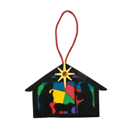Silhouette Christmas Ornaments Fun Express - Nativity Silhouette Foam Ornament ck for Christmas - Craft Kits - Ornament Craft Kits - Foam - Christmas - 12 Pieces ()