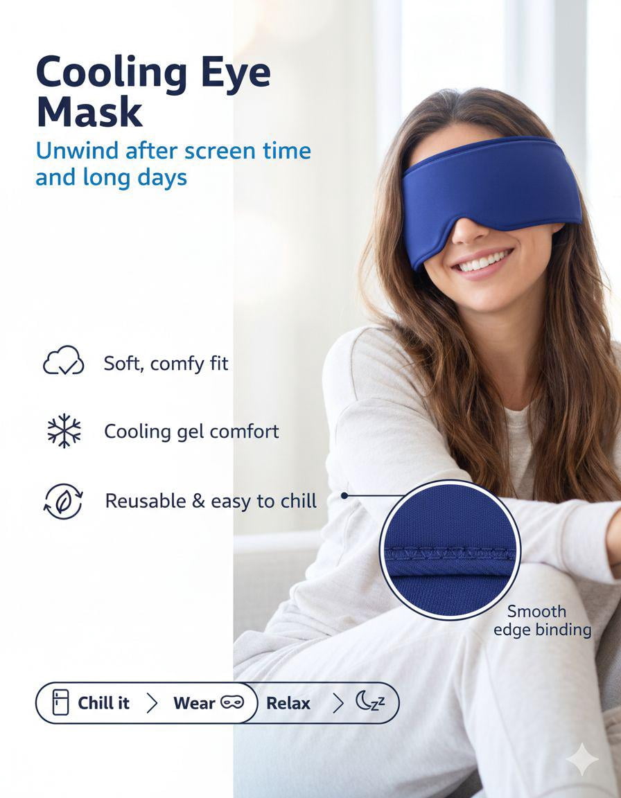FACEMOON Weighted Cooling Eye Mask for Puffy Eyes Comfort Dark Circles Relief Sleep Essential Design