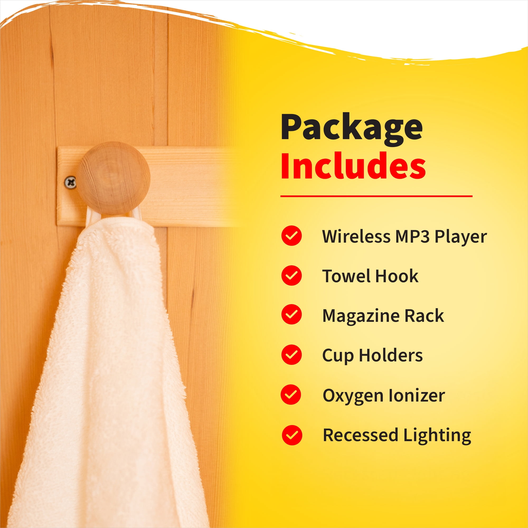 Coronado 2-Person Hemlock Infrared Sauna with 5 Ceramic Heaters, 75-in High