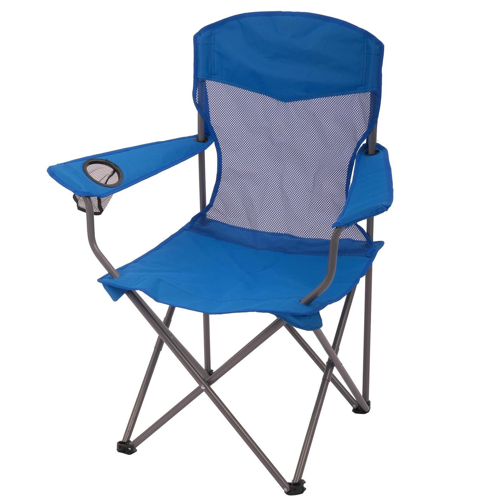 (2 pack) Ozark Trail Basic Mesh Chair Blue, Adult, 32.28in x 20.28in x 37.60in