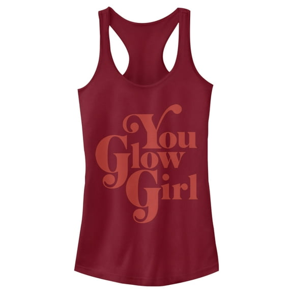 Junior's Lost Gods You Glow Girl Racerback Tank Top Scarlet Small